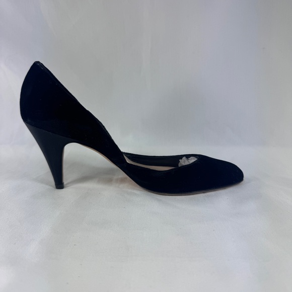 Loeffler Randall Classic Velvet d'Orsay Pumps 3" Satin Cone Heels Black Formal 7 - Picture 9 of 14